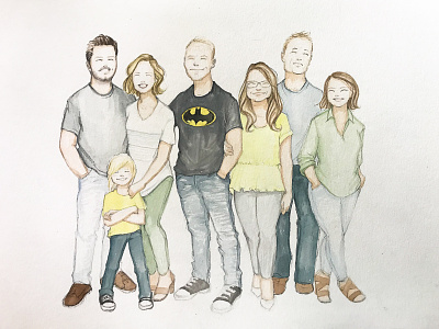 Family Portrait family portrait likeness portrait portrait illustration portrait painting watercolor watercolor illustration