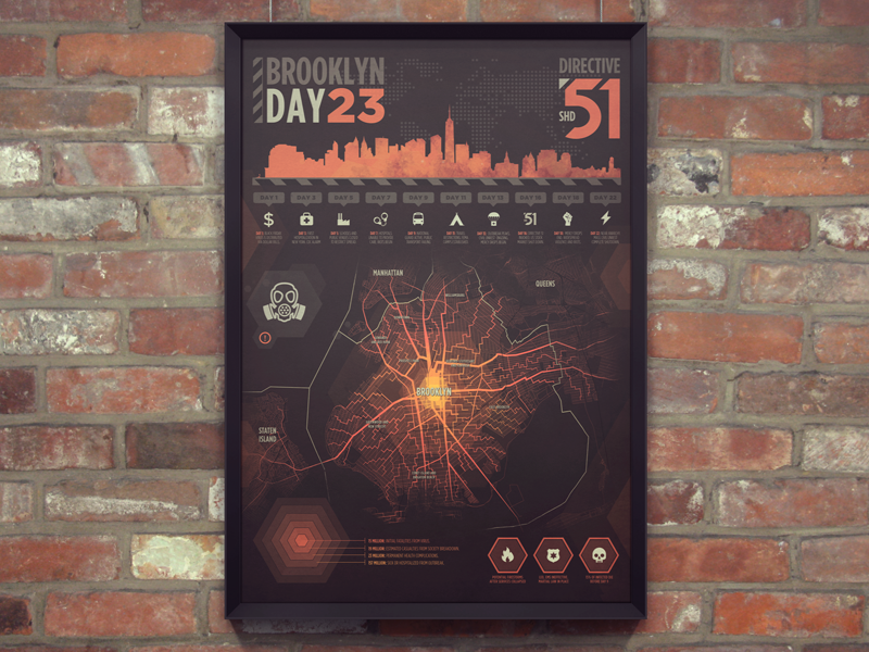 E3 Poster for The Division e3 poster map virus infection infographic