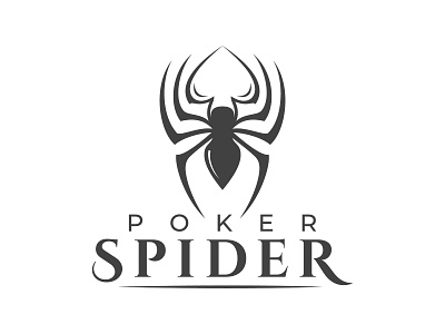 Spider with poker vector logo design animal app black logo branding card classic design illustration logos modern play poker spider logo