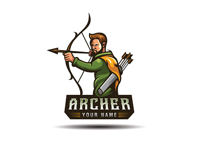 archer hunting mascot character logo design archer logo character design gaming identity mascot logo personal logo sport team