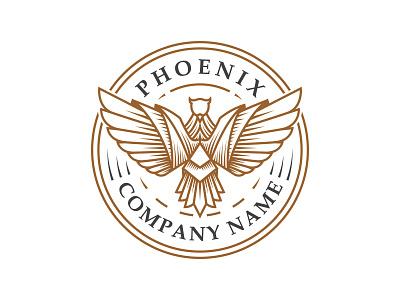 awesome phoenix badge logo classic style