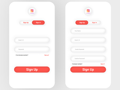 Sign in / up clean neumorphism trending ui uiux