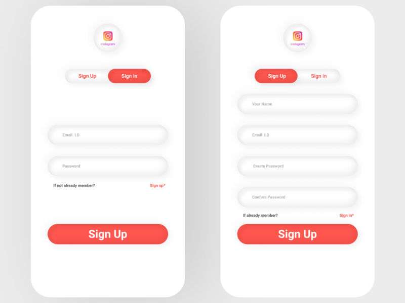 Sign in / up by Ishant Sharma on Dribbble