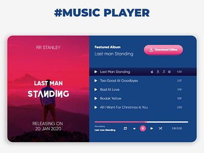 Music player ui ux color