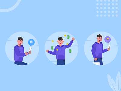 Flat Illustration - Emoney App