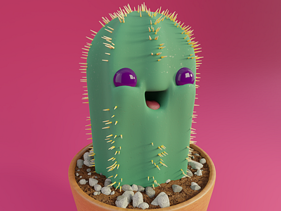 Cactus 3d character design design illustration