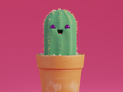 Cactus 3d character design design illustration