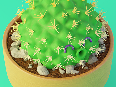 Cactus 3d character design design illustration