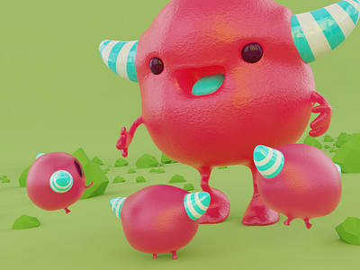 little friends 3d 3d modeling character design design illustration