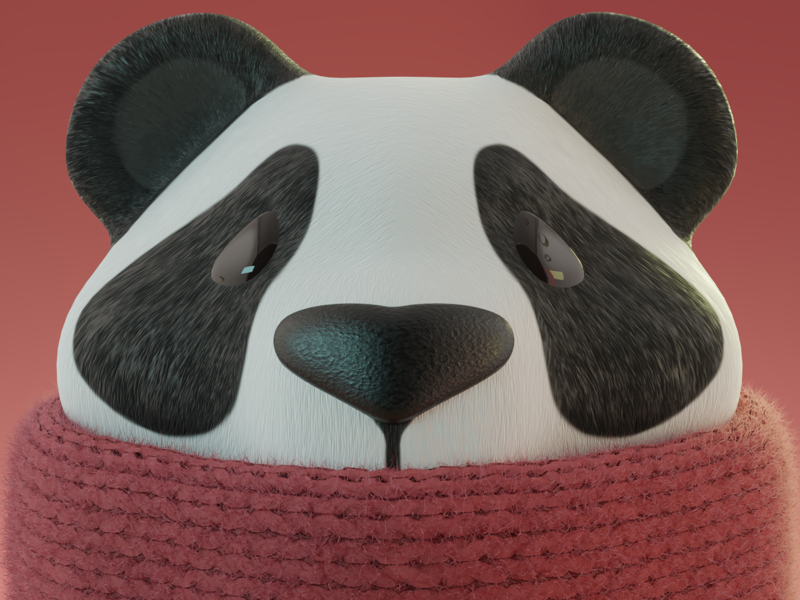 Panda blender3d illustration character design 3d render