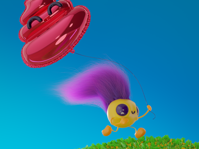 Paseando blender 3d character design render 3d ilustration