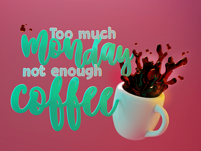Café 3d blender coffee design lettering render typography