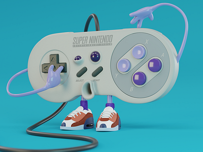 Super Nintendo 3d 3d ilustration 3d modeling blender blender3d character design design illustration render