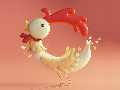 Gallo 3d 3d ilustration 3d modeling blender blender3d character design chicken design digitalart illustration render