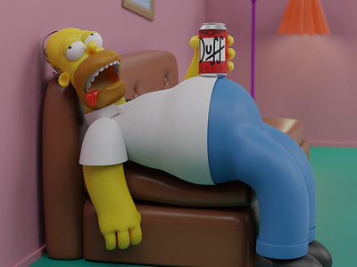 Homer Simpson 3d 3d ilustration 3d modeling blender blender3d character design design digitalart illustration render simpson