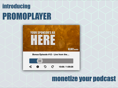 Promo-player - A podcast player with configurable messages design ux web