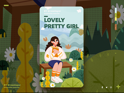 Lovely girl app art branding design illustration illustrator ux vector web website