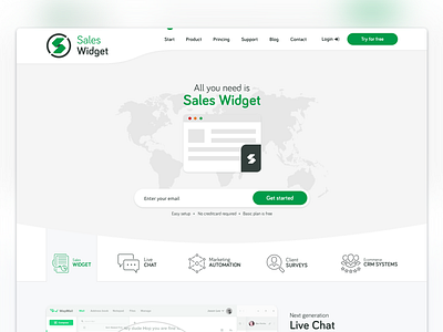 Sales Widget – Product website