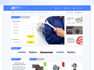Online shop with TECDOC integration ecommerce online prestashop shop sketch tecdoc