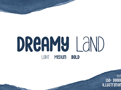 Dreamy Land Font brand branding commercial company design doodle dreamy fancy font graphic hand drawing handwriting land logo minimalist type typography