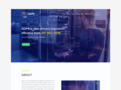 GDPR - Landing Page Design follow home homepage landing landingpage ui ux webdesign