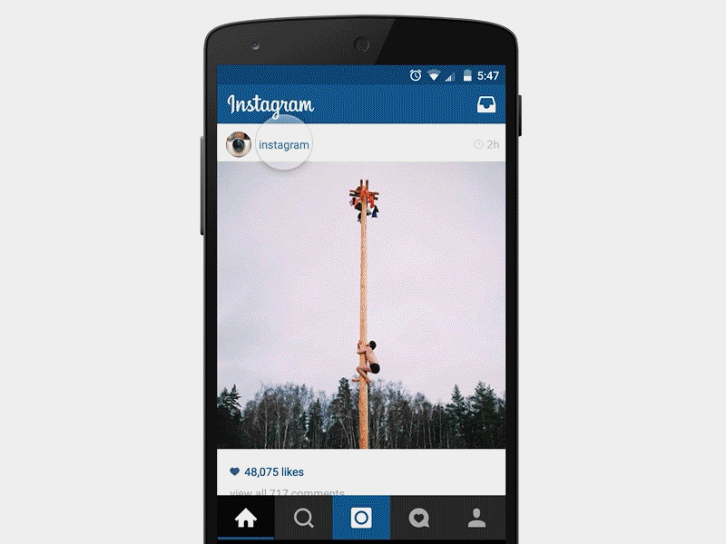 Instagram Transition (Concept) android animation concept framer gif instagram mobile transition