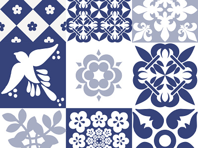 Beautiful traditional Portuguese Azulejos patterns