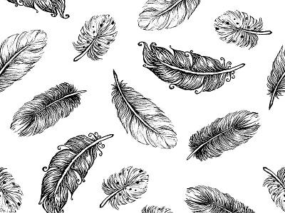 Beautiful boho feather hand drawn seamless pattern bohemian boho design feather graphic graphicdesign hand drawn handdraw handdrawing handdrawn illustration pattern seamless seamless pattern seamless patterns seamlesspattern souvenir surface design surfacedesign vector