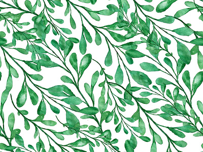 Seamless watercolor branches pattern