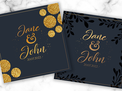 Beautiful gold dark invitation templates vectors