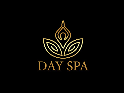 Day Spa Logo branding design gold graphic graphicdesign logo logodesign logos logotype logotype designer logotypedesign logotypes lotus meditate meditation simple spa vector wellness zen