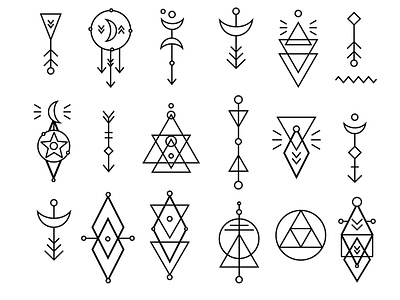 Hipster Geometric Sacred Shapes Set boheme bohemian boho collection decor design geometric graphic hipster hipster logo icon icon set indian logo sacred sacred geometry sacredgeometry traditional triangle vector