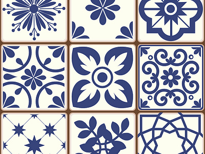 Beautiful traditional Portuguese Azulejos patterns