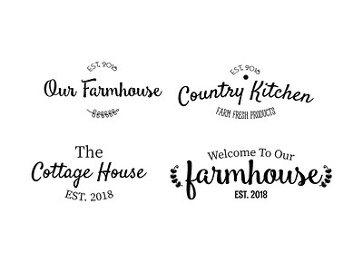 The Little Cottage Home Decor Typography Set cottage country farmhouse graphic home house interior kitchen kitchens kitchenware logo logodesign logos logotype type art typedesign typographic typography vector vintage