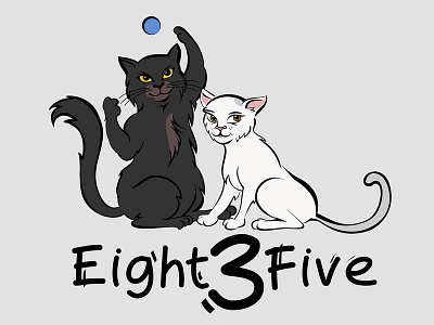 Eight3Five - Logo with cute cats - Luna and Snow