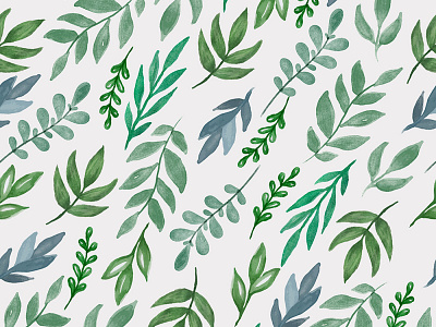 Beautiful watercolor seamless botanical pattern