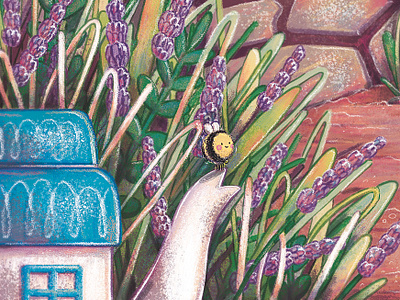 Humble Bumble and her teapot nest adobe photoshop bumblebee character design children book illustration design illustration