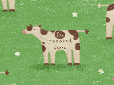 Moooved House adobe photoshop animals children book illustration design greeting card illustration