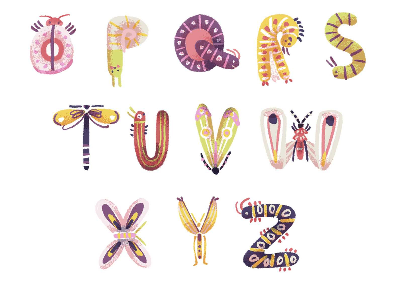 Alphabugs O-Z by Rhi Sanderson on Dribbble