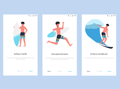 Surfing App app clean design flat illustration mobile mobile app surf surfing ui ux