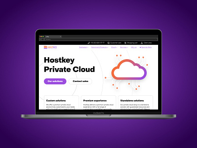 Hostkey cloud design desktop icons interface main page responsive design technology typography ui ui design ux ui violet web web design