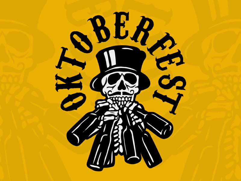Oktoberfest Drunken Skull illustration bavaria germat exhibition food music party festival drink bottle beer vector skull ocktober ocktoberfest oktoberfest