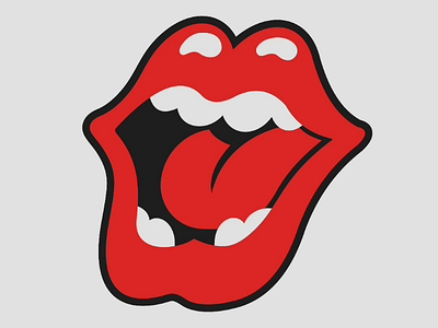 Toothless Stones illustration lip logo the rolling stones the stones tongue toothless vector