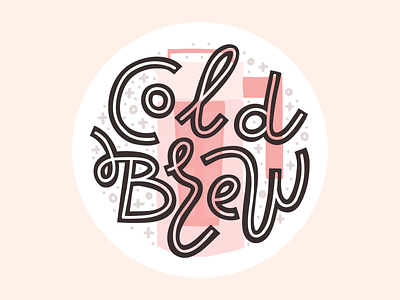 Сold brew coffee cold brew drink illustration lettering menu summer