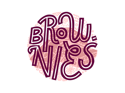 Brownies brownies dessert illustration lettering sticker typography
