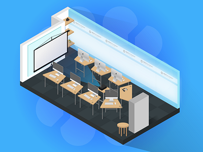 Design room Isometric isometric nest academy