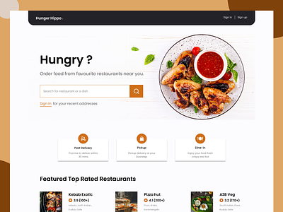 Food Delivery Landing Page design dribble figma illustration ui ux