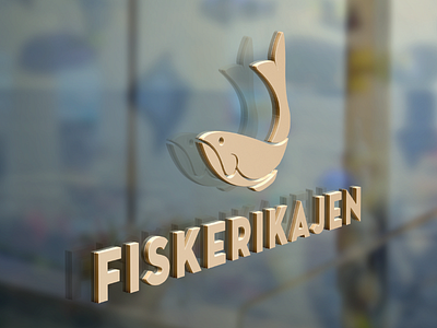 Fiskerikajen branding branding fish logo shop showcase window