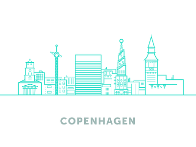 Copenhagen - WIP buildings church copenhagen hotel iconic line simple vector
