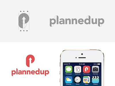 Rejected logo app arrow branding icon iphone logo p simple vector wordmark